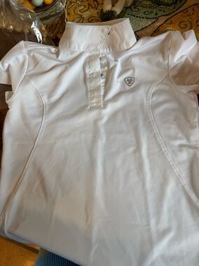 Ariat White Girls' Short Sleeve Show Polo